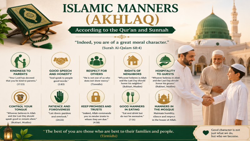 Islamic Manners (Akhlaq): Complete Guide According to the Qur'an and Sunnah